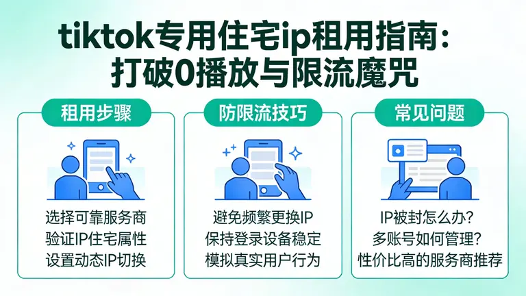 tiktok专用住宅ip租用指南：打破0播放与限流魔咒