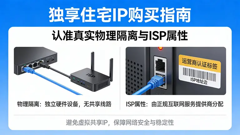 独享住宅ip购买需要认准真实物理隔离与ISP属性