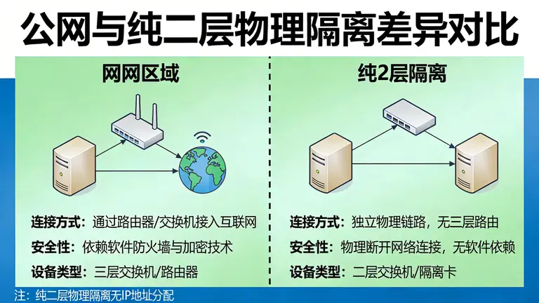 公网与纯二层物理隔离的差异