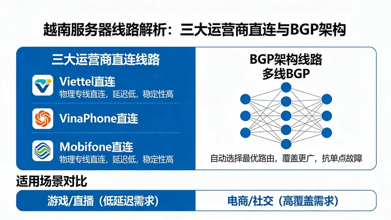 越南服务器有哪些线路？解析三大运营商直连与BGP架构