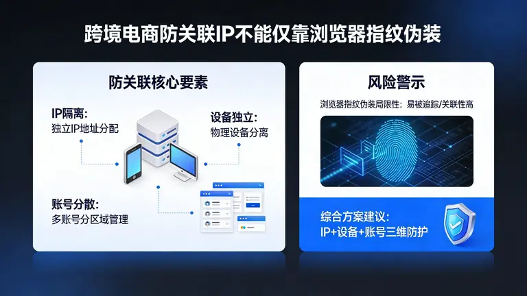 跨境电商防关联IP不能仅靠浏览器指纹伪装