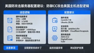 美国防攻击服务器配置建议：防御CC攻击美国主机选型逻辑