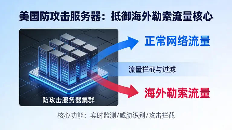 美国防攻击服务器是抵御海外勒索流量的核心
