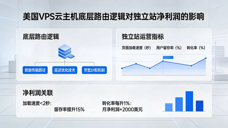 美国VPS云主机的底层路由逻辑直接影响独立站净利润