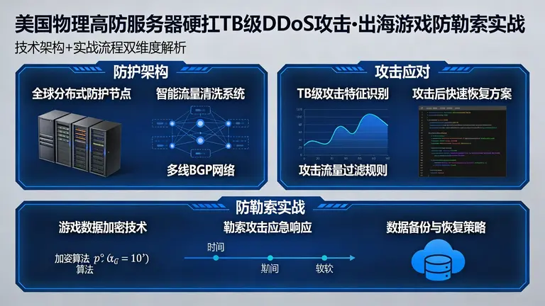 美国物理高防服务器如何硬扛TB级DDoS攻击？出海游戏防勒索实战