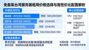 免备案的台湾服务器租用价格怎么选才划算？高性价比配置解析