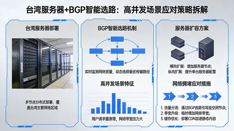 台湾服务器结合BGP智能选路机制，拆解高并发场景下的服务器扩容与网络拥堵应对策略