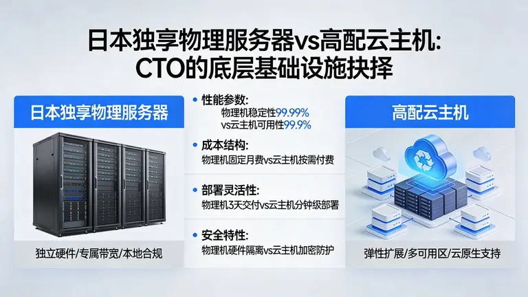 日本独享物理服务器 vs 高配云主机：CTO的底层基础设施抉择