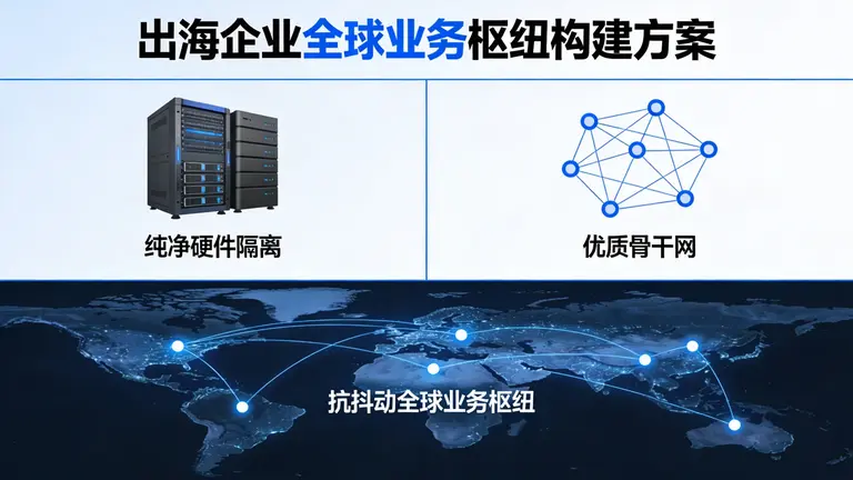 依靠纯净的硬件隔离和优质骨干网，出海企业能构建出真正抗抖动的全球业务枢纽