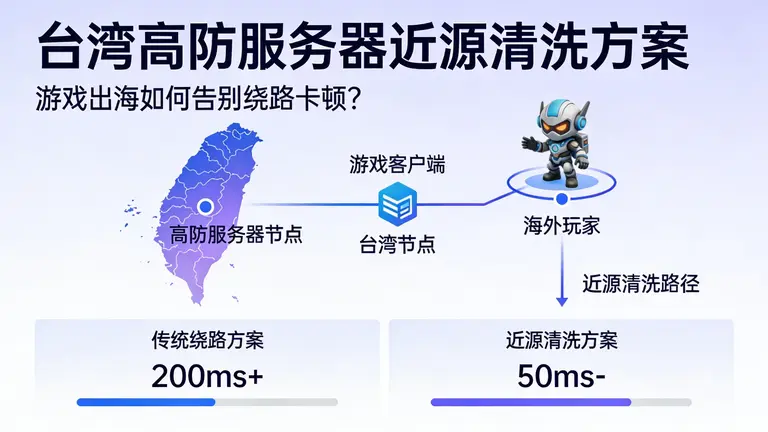 台湾高防服务器近源清洗方案：游戏出海如何告别绕路卡顿？