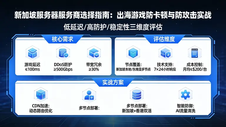 新加坡服务器服务商怎么选？出海游戏防卡顿与防攻击实战