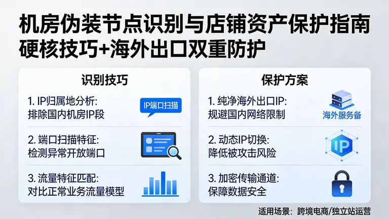 掌握识别机房伪装节点的硬核技巧，利用纯净海外出口保护你脆弱的店铺资产