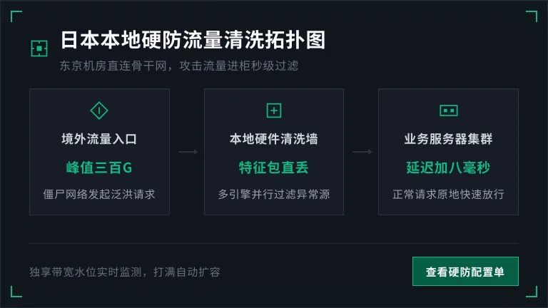 日本本地硬防流量清洗
