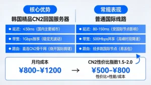 韩国精品cn2回国服务器对比普通国际线路，性价比到底高在哪里？