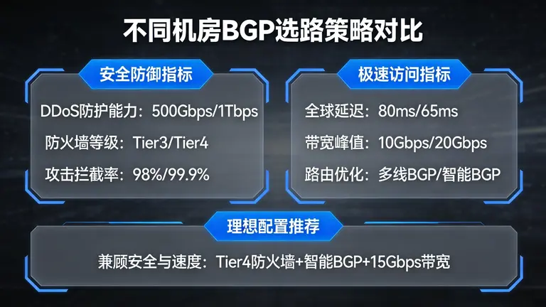 对比不同机房的BGP选路策略，帮助出海企业找到兼顾安全防御与极速访问的理想配置