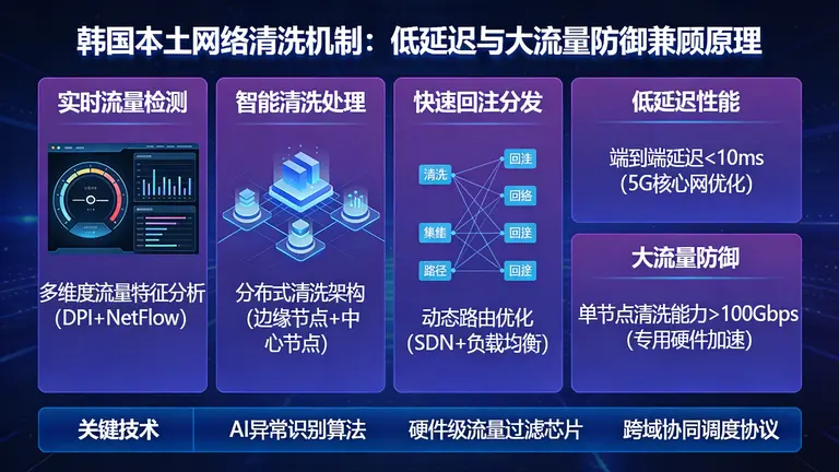韩国本土网络清洗机制如何兼顾低延迟与大流量防御