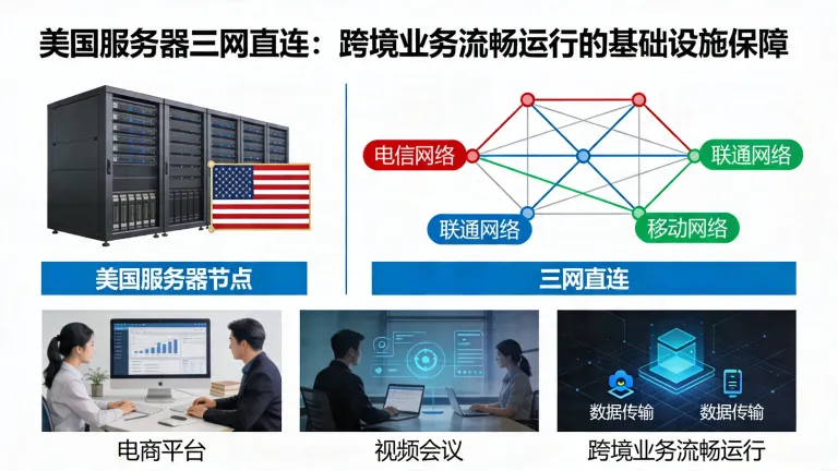 美国服务器三网直连是保障跨境业务流畅运行的基础设施