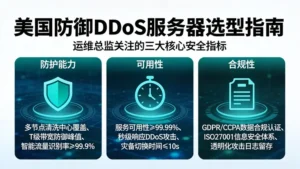 美国防御DDoS服务器哪家好？运维总监关注的三大核心安全指标