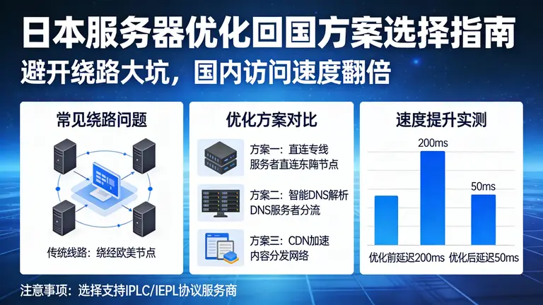 日本服务器优化回国方案怎么选？避开绕路大坑，让国内访问速度翻倍