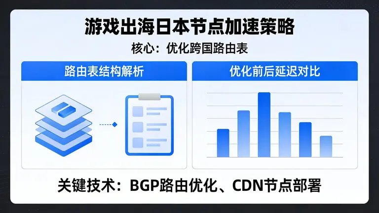 游戏出海日本节点加速策略的核心在于优化跨国路由表