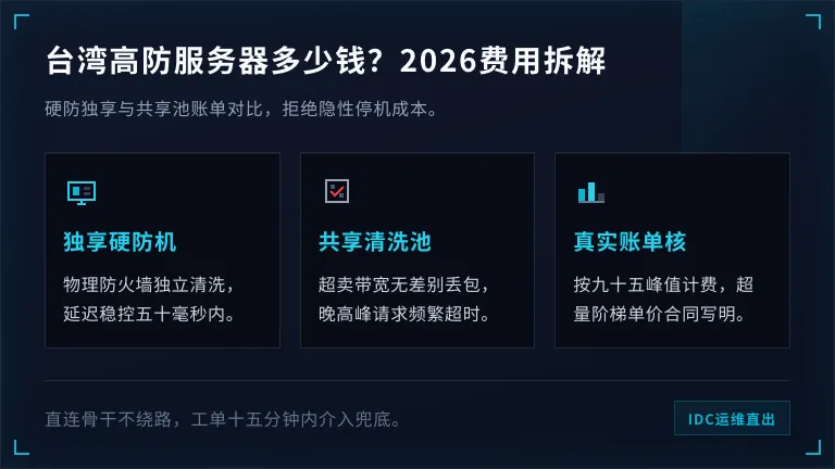 台湾高防服务器多少钱？2026年抗D机房费用拆解