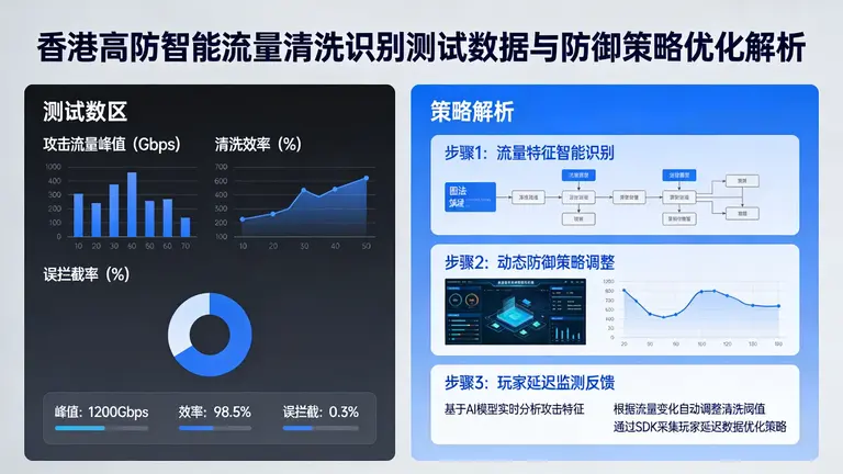 香港高防智能流量清洗的识别测试数据，解析如何避免防御策略引发的大规模玩家掉线