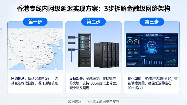 香港专线内网级延迟怎么做到？3步拆解金融级网络架构