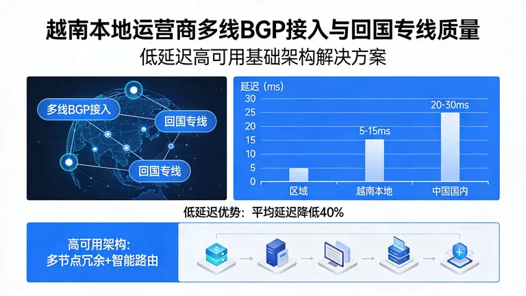 越南本地运营商多线BGP接入与回国专线质量，助您打造低延迟的高可用基础架构