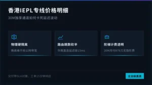 香港iepl专线价格明细：30M独享通道如何卡死延迟波动