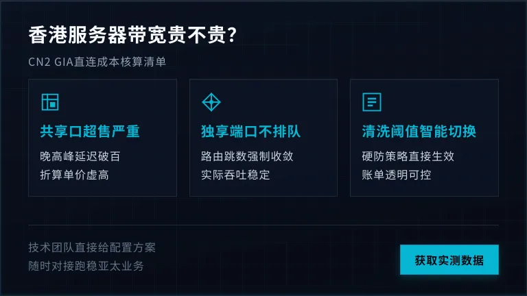 香港服务器带宽贵不贵？CN2 GIA直连成本核算清单