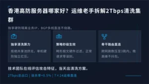 香港高防服务器哪家好？运维老手拆解2Tbps清洗集群