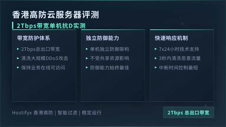 香港高防云服务器评测：2Tbps带宽单机抗D实测