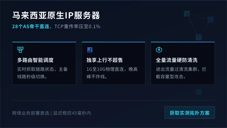 马来西亚原生ip服务器28个AS直连降低TCP重传
