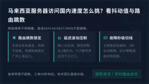 马来西亚服务器访问国内速度怎么挑？看抖动值与路由跳数