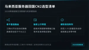 马来西亚服务器回国cn2机房选型2026年清单