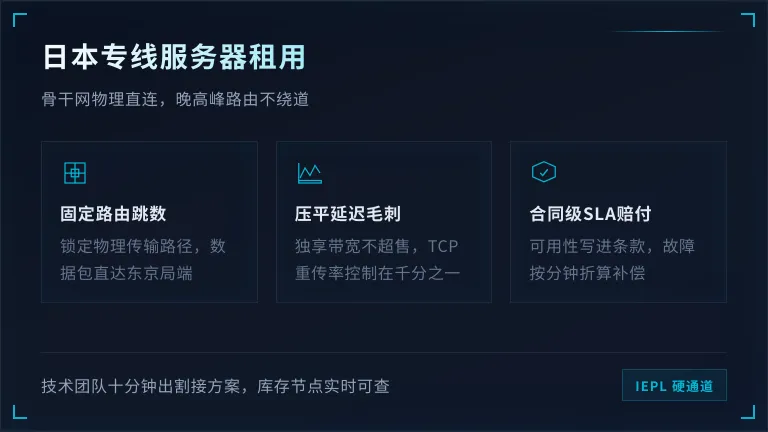日本专线服务器租用6项网络防护与传输稳定性测试