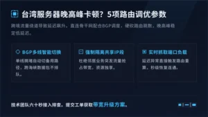 台湾服务器访问慢晚高峰卡？5项底层路由调优参数