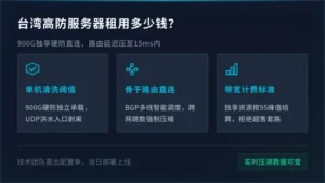 台湾高防服务器租用多少钱？900G独享防御价格与路由延迟对比