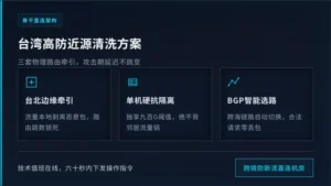 台湾高防服务器近源清洗3套骨干网直连方案
