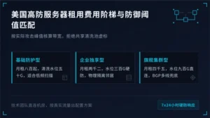 美国高防服务器租用费用阶梯与防御阈值匹配