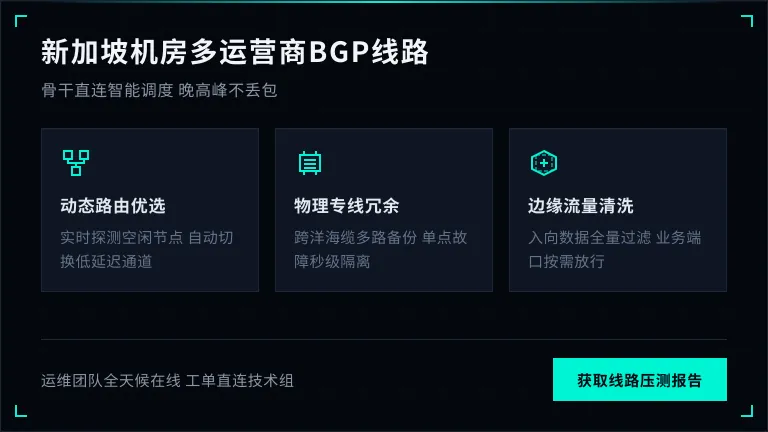 新加坡机房多运营商BGP