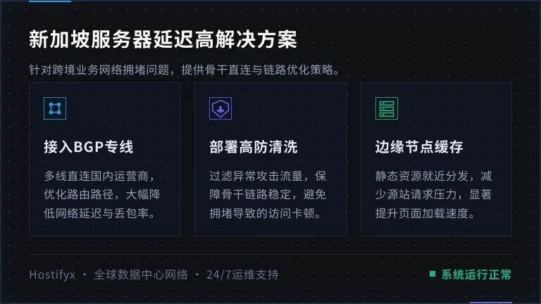 新加坡服务器延迟高怎么办？