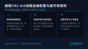 越南cn2-gia线路6项运维配置与高可用架构