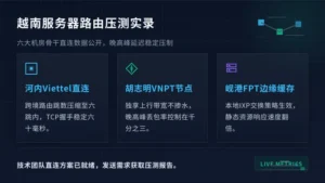 越南服务器租用6大机房路由压测与延迟实录