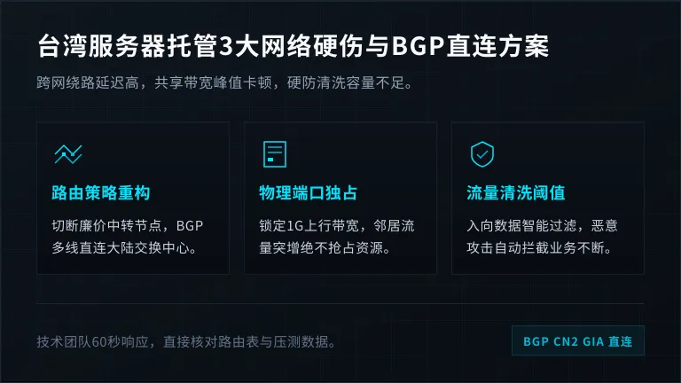 台湾服务器托管3大网络硬伤与BGP直连方案