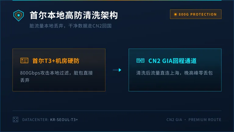 韩国服务器访问慢别瞎换IP,2个底层路由设置搞定 3 韩国本地高防清洗,清洗后的流量走CN2回国