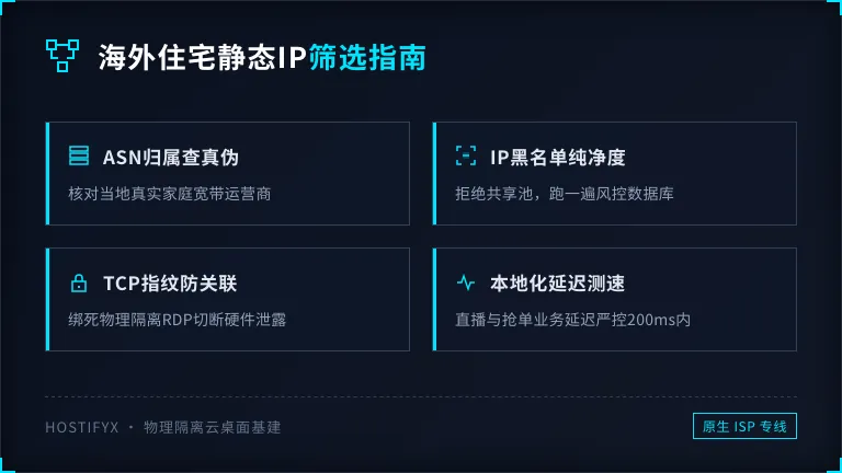 海外住宅静态ip有哪些?4个硬核指标筛选优质原生IP