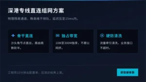 深圳到香港专线服务器企业组网方案
