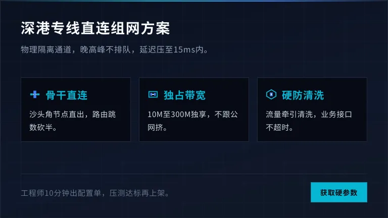 深圳到香港专线服务器企业组网方案