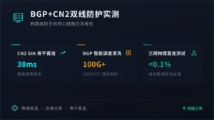 韩国高防主机购买 BGP+CN2双线防护实测报告